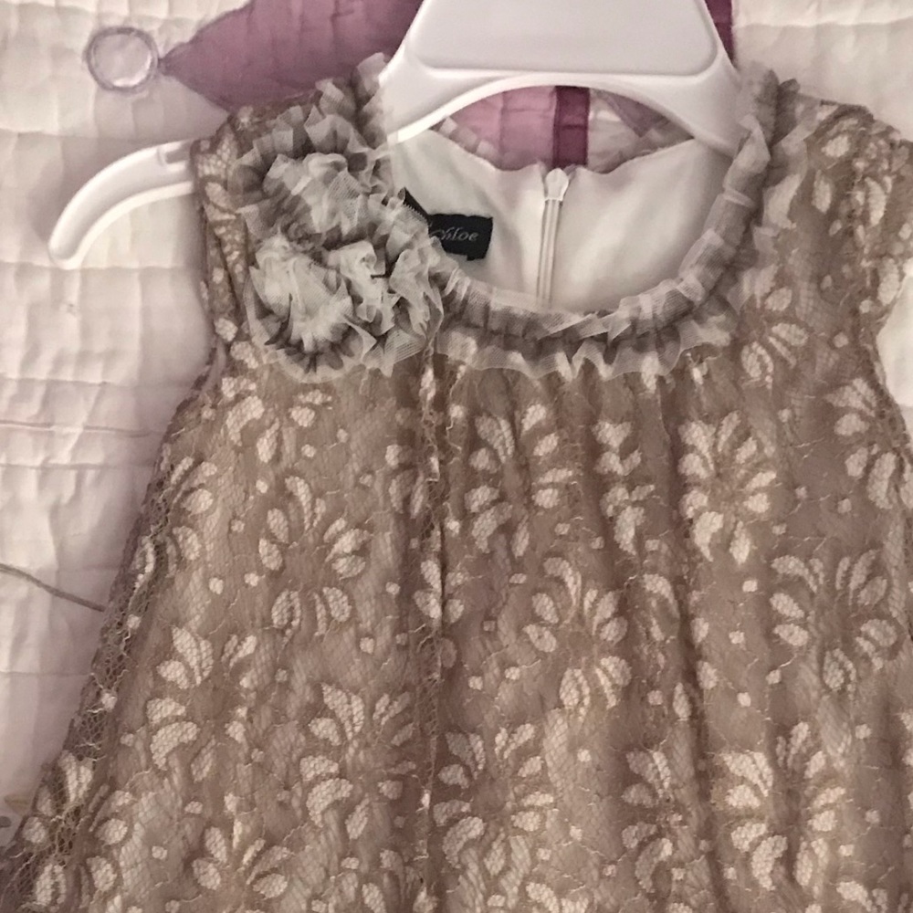 Formal detailed lace dress.